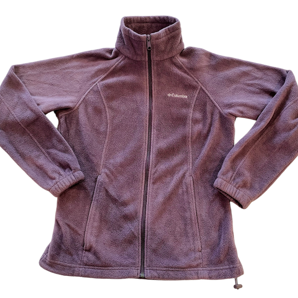 Columbia Purple Fleece Full Zip Long Sleeve Womens Size Small
